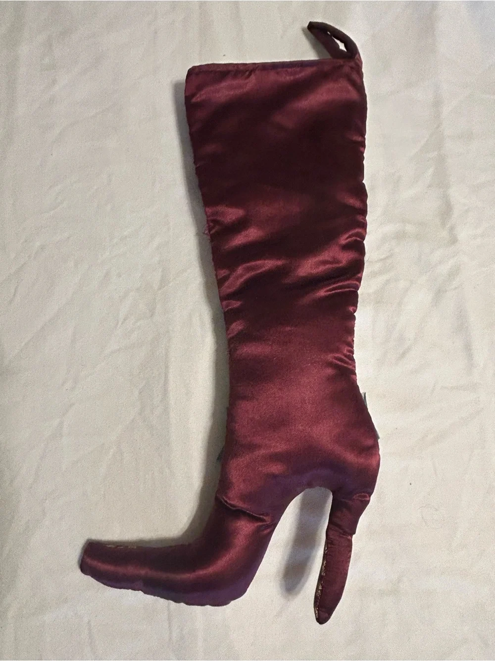 Pier 1 Patchwork Style Victorian Christmas Stocking High Heeled Boot